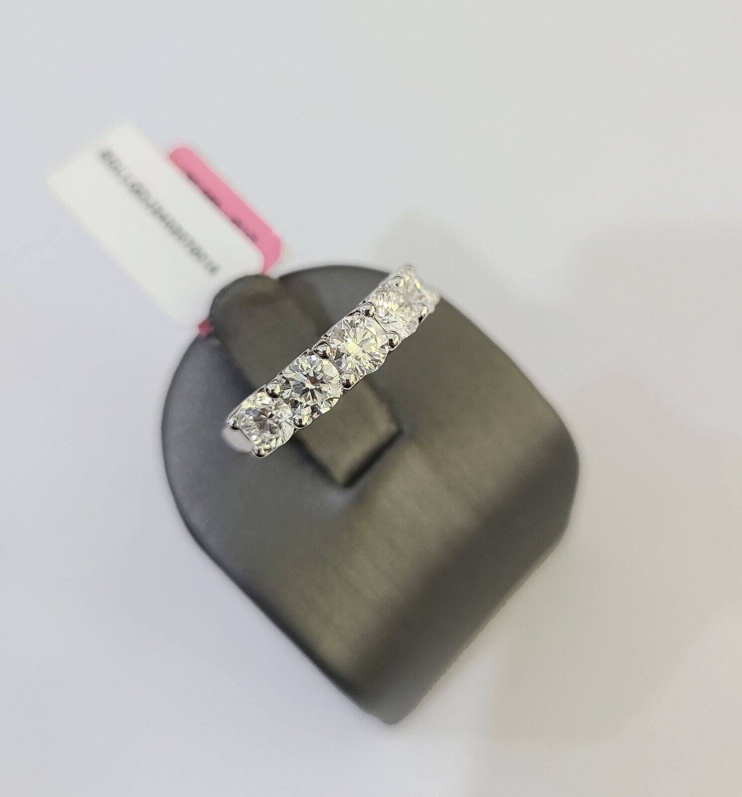 Real 10k White Gold Diamond Ladies Ring Lab Created Women Engagement Wedding - GoldenlinQ